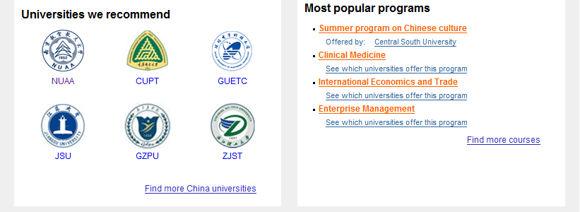   Most popular programs